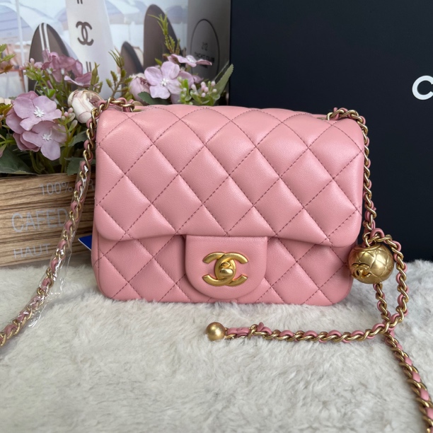 99新 Chanel/香奈儿 粉色金球大mini（芯片）