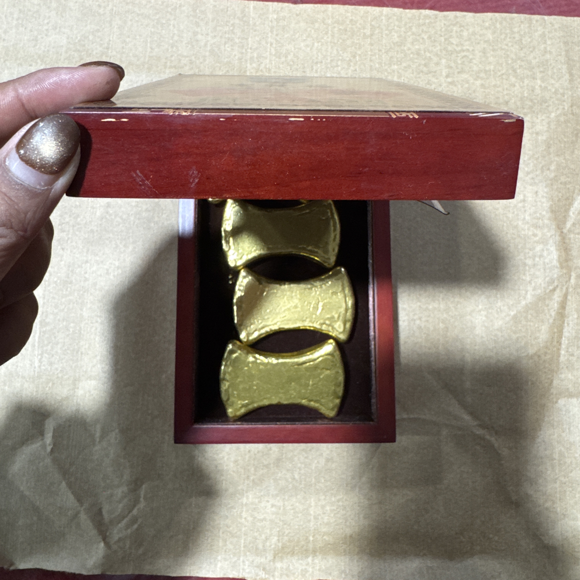 红色扁盒摆件腰4个摆件链接