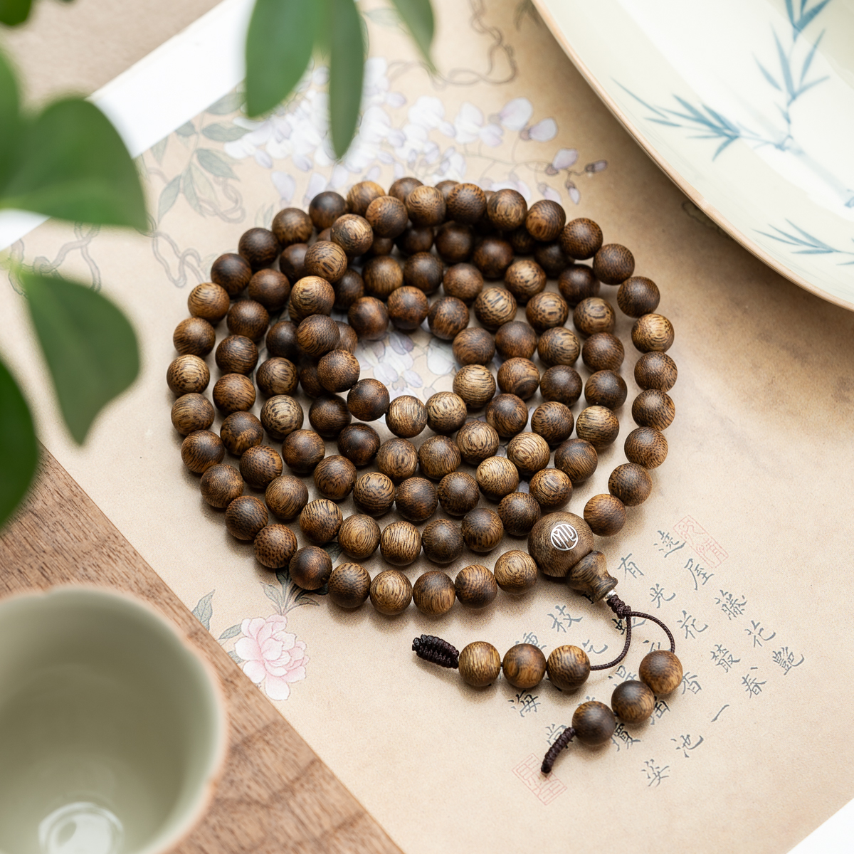 沉香海南白奇母树一代苗沉香8mm*108颗多圈手串