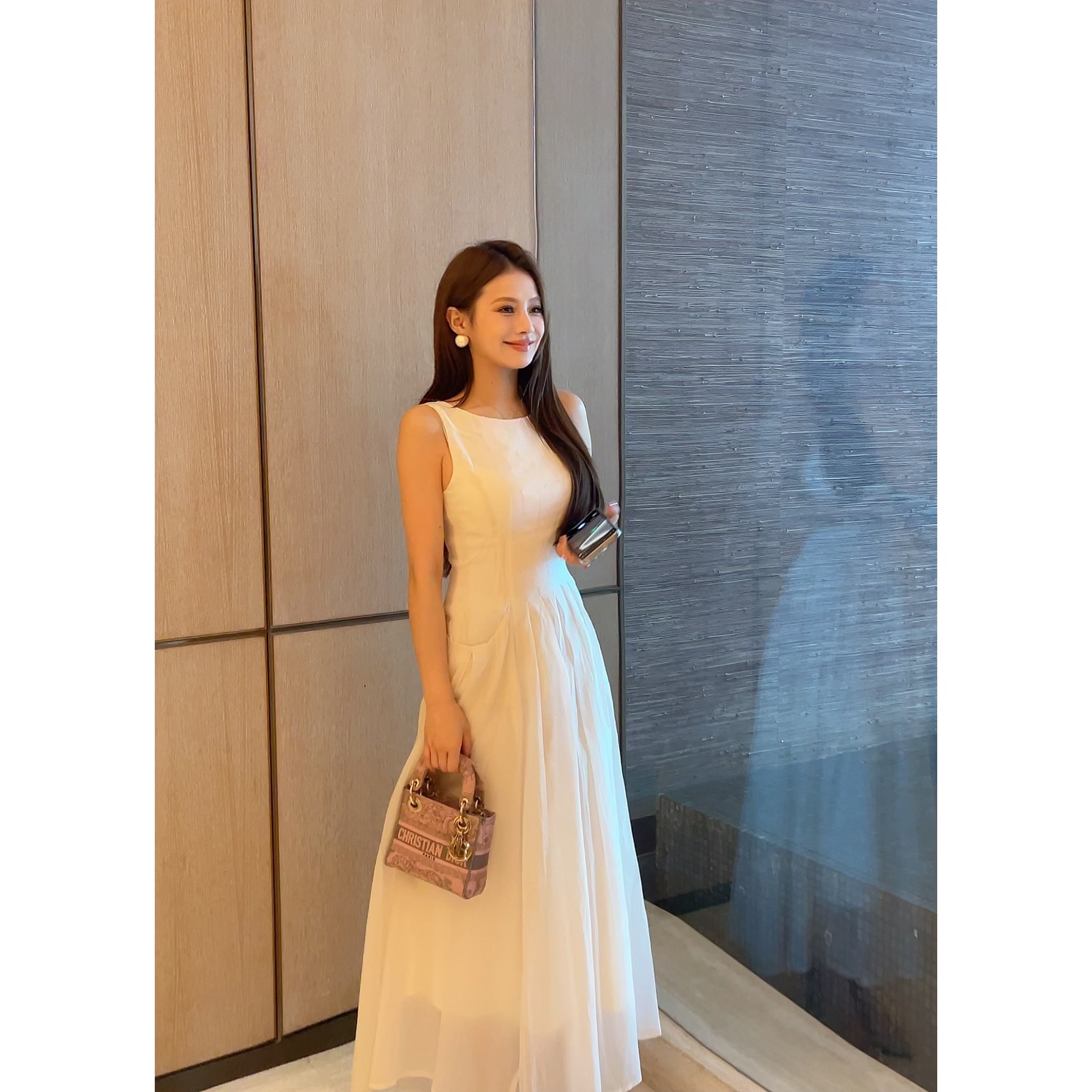 【镘镘专属】白玉兰 法式设计轻奢气质修身显瘦女装连衣裙-ZX587