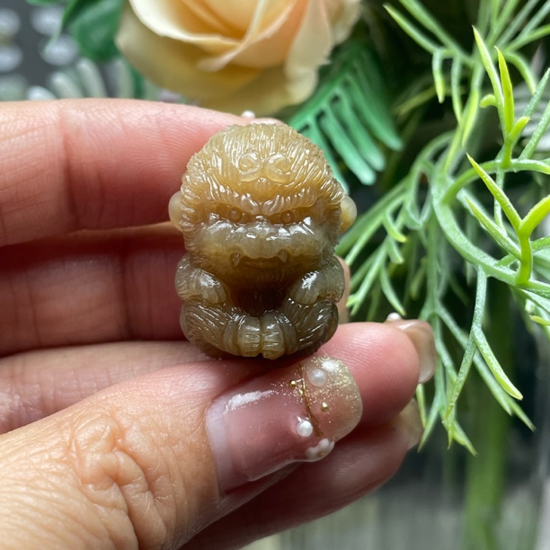 天然和田玉新疆且末金山红糖悟空大圣猴子挂坠颈饰手工精雕项坠
