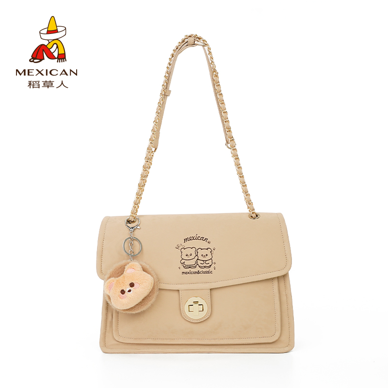 稻草人25年春季新品小清新大容量百搭链条单肩斜挎包