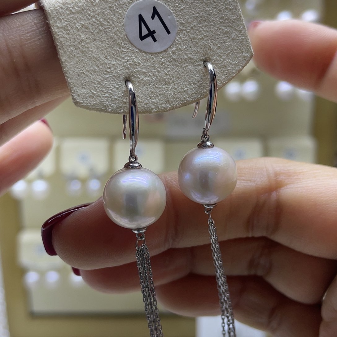 淡水珍珠耳饰银S925镶嵌