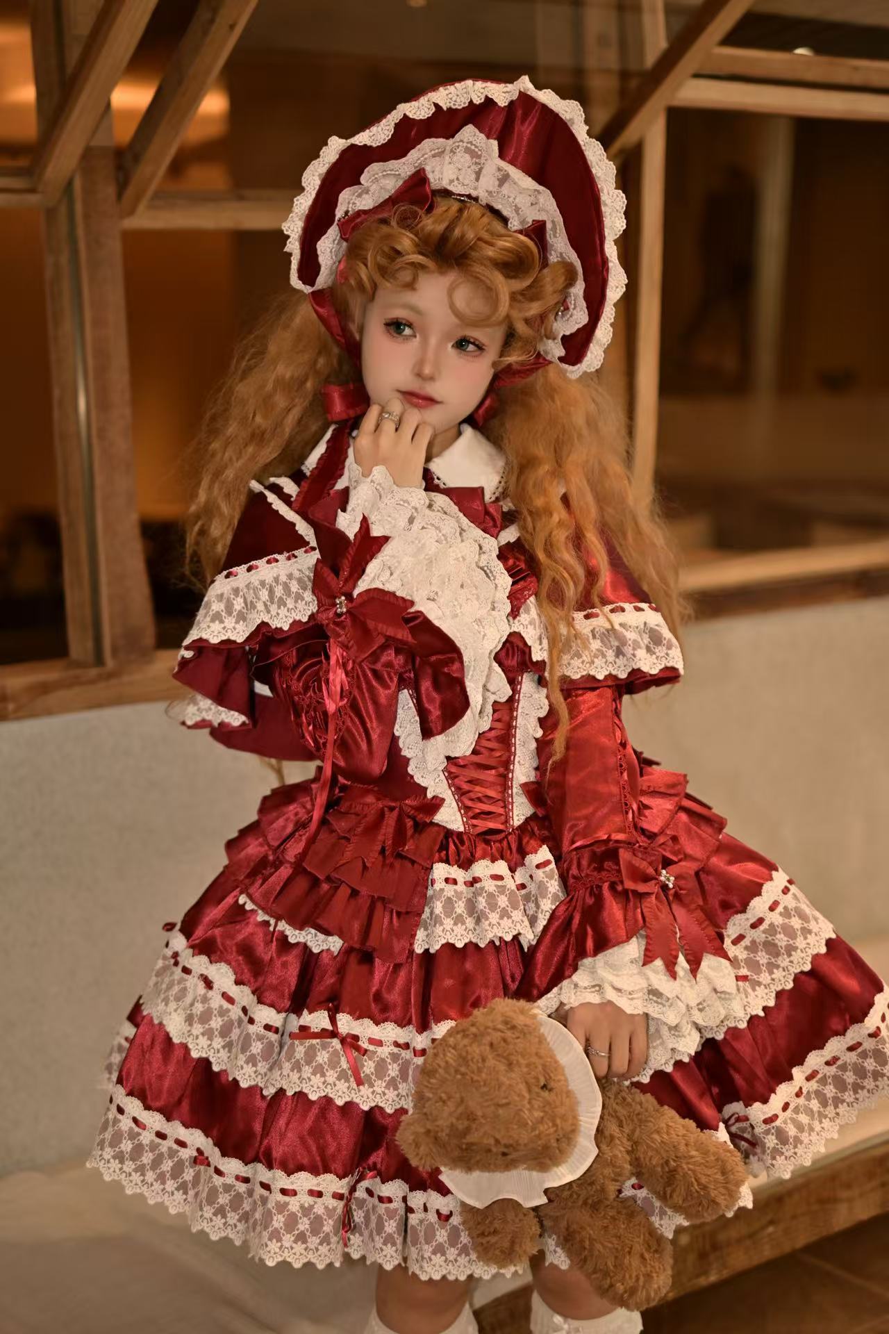 【现货】原创设计（奶油可颂）正腰古早doll感Lolita裙短款