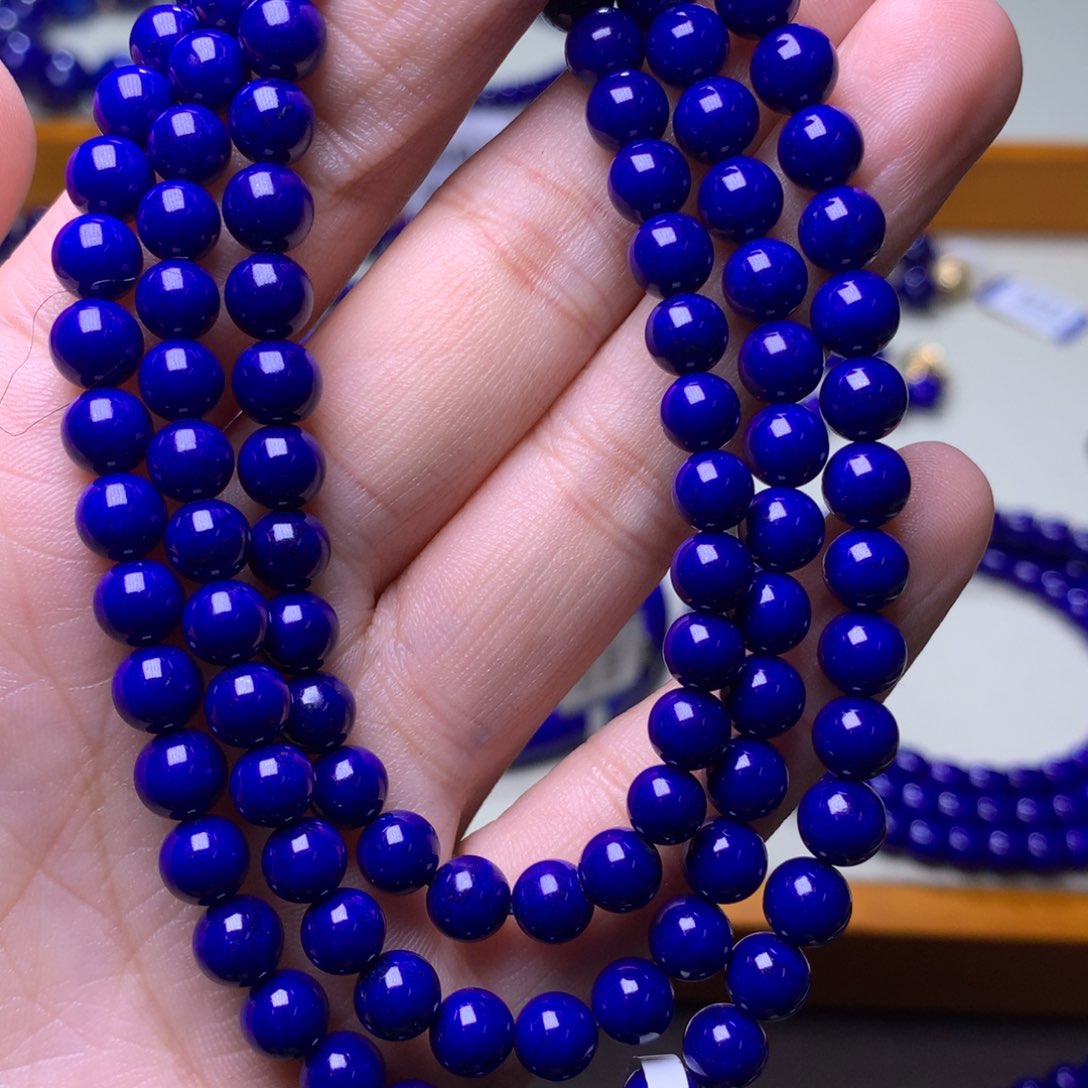 青金石手链未镶嵌老****儿6mm3794