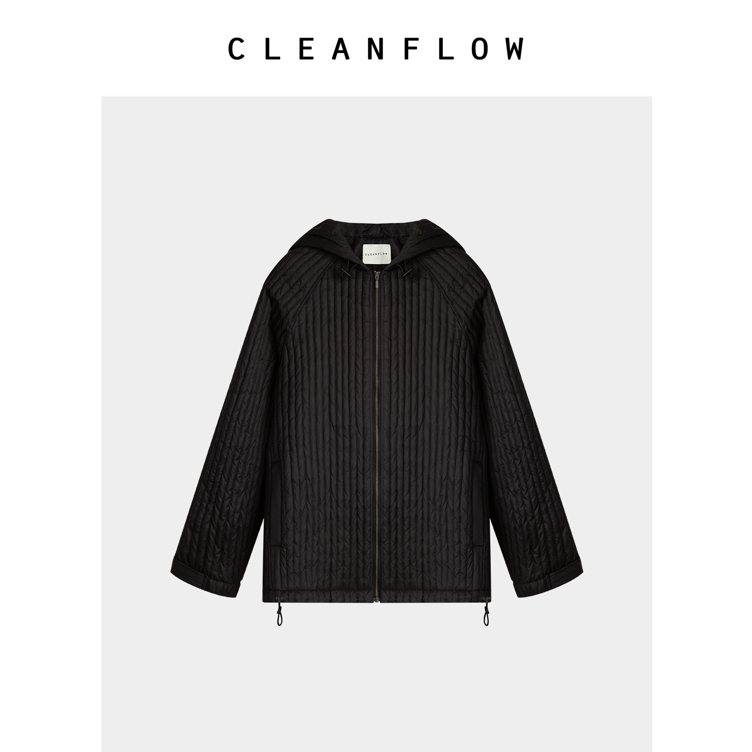 CLEANFLOW | 中式绗缝轻盈保暖休闲款式连帽羽绒服女2025冬季新款