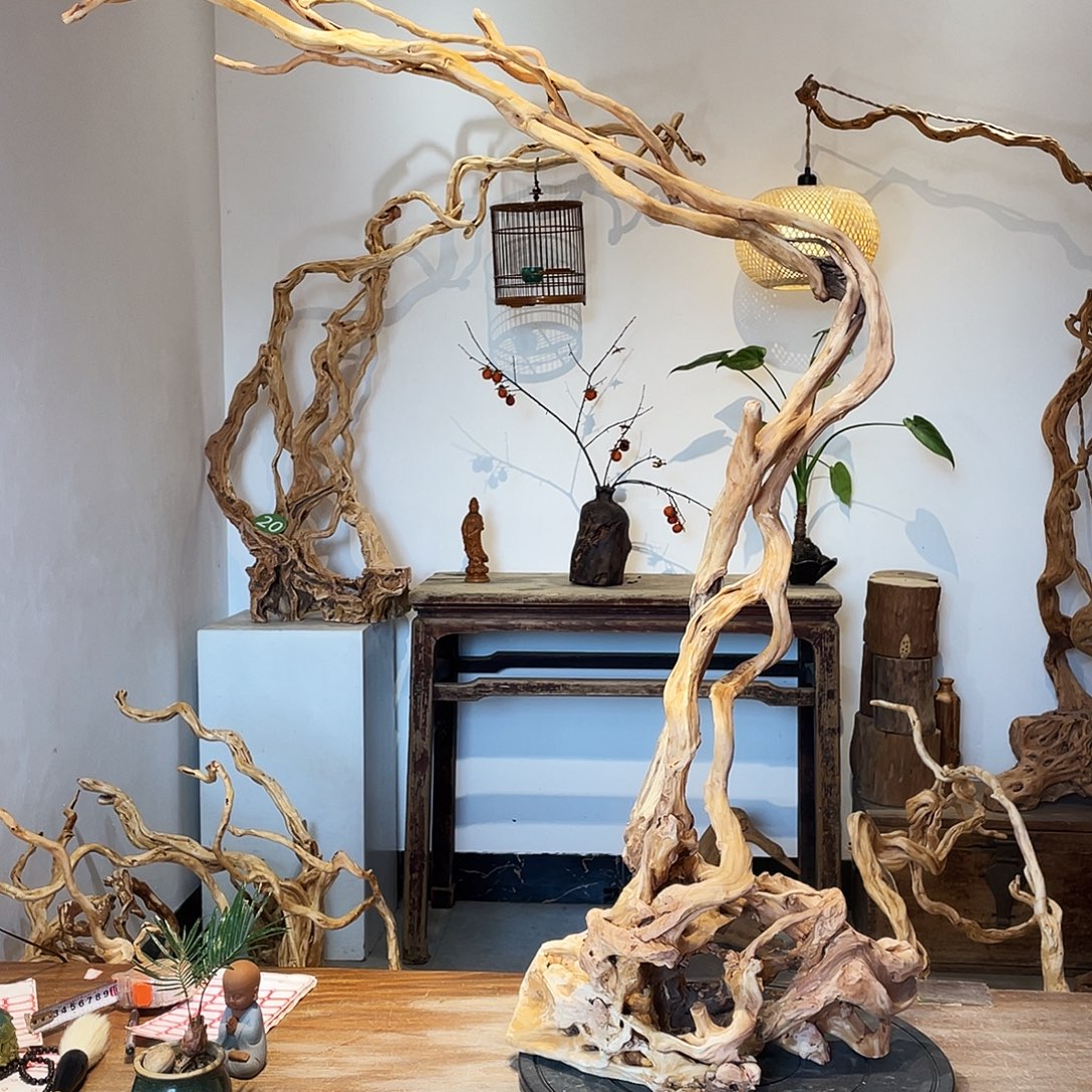 假***景天然根雕陶制艺术品