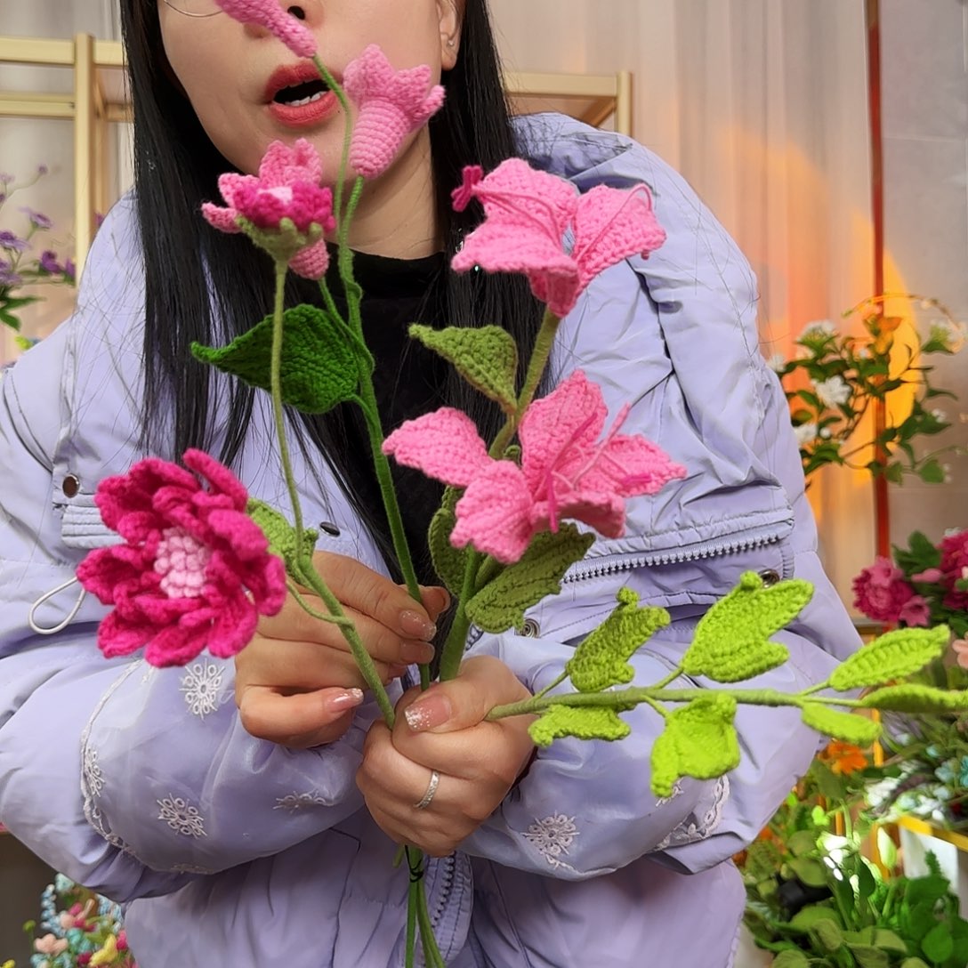 纯手工钩织钩织花束