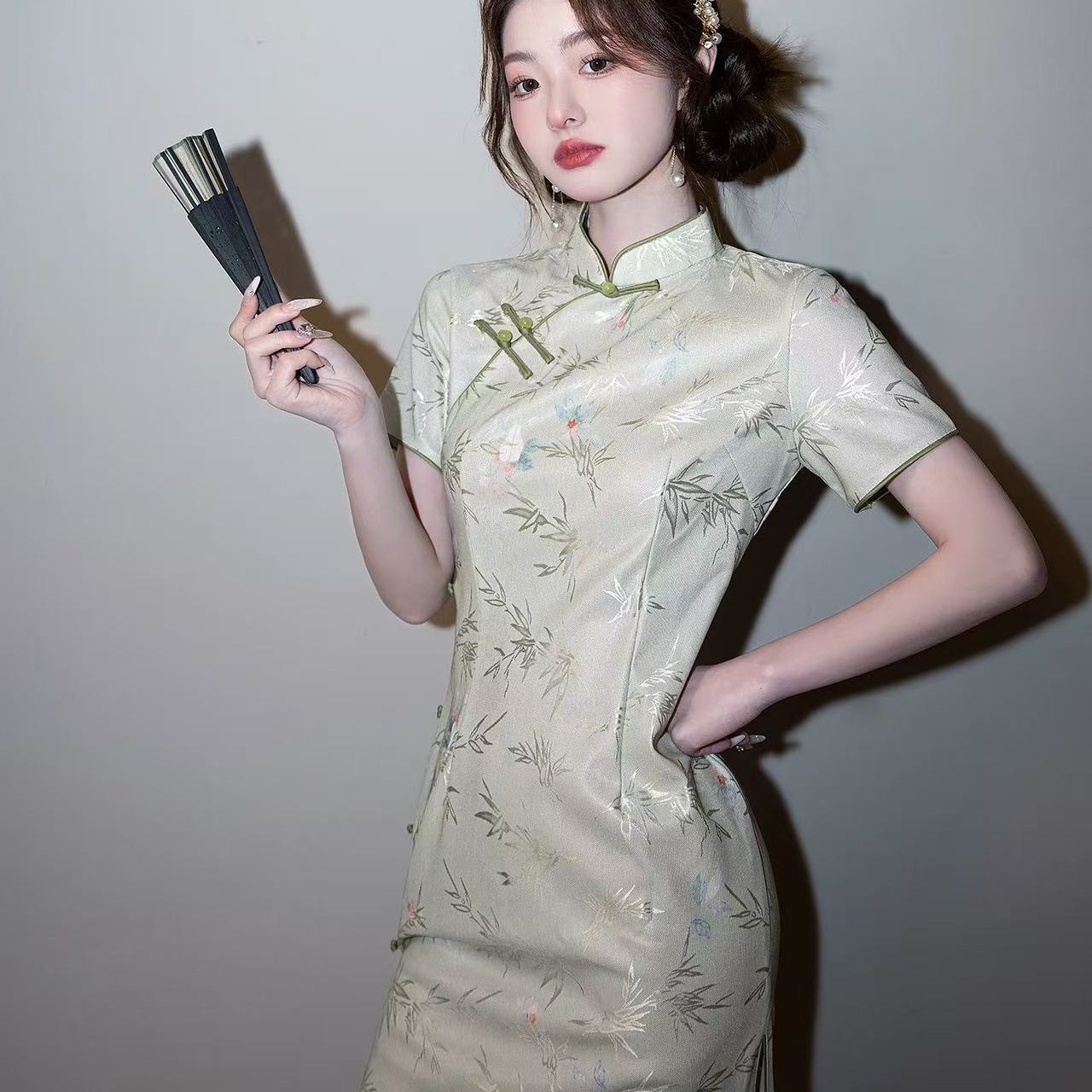 【2719 忆江南 绿色】复古中国风旗袍