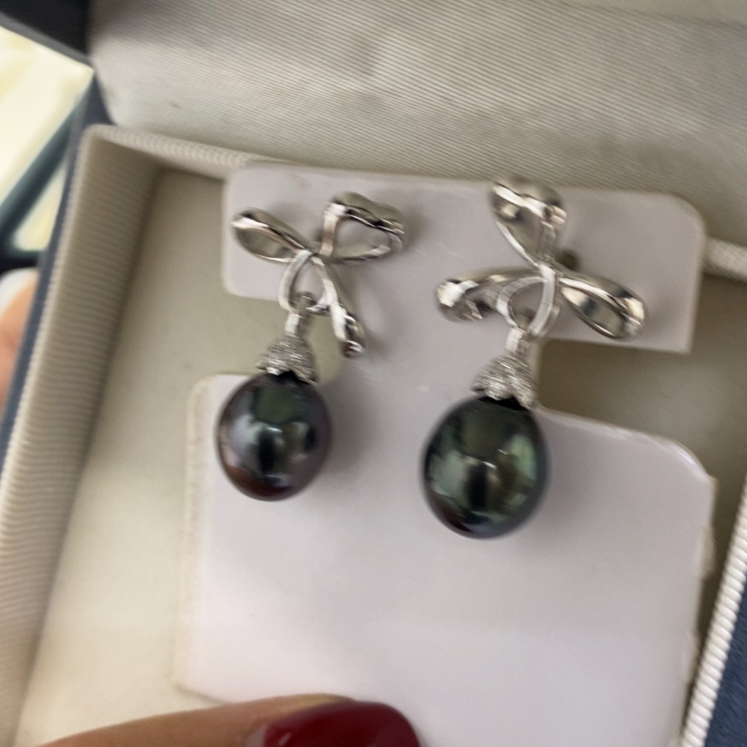 海水珍珠耳饰银S925镶嵌