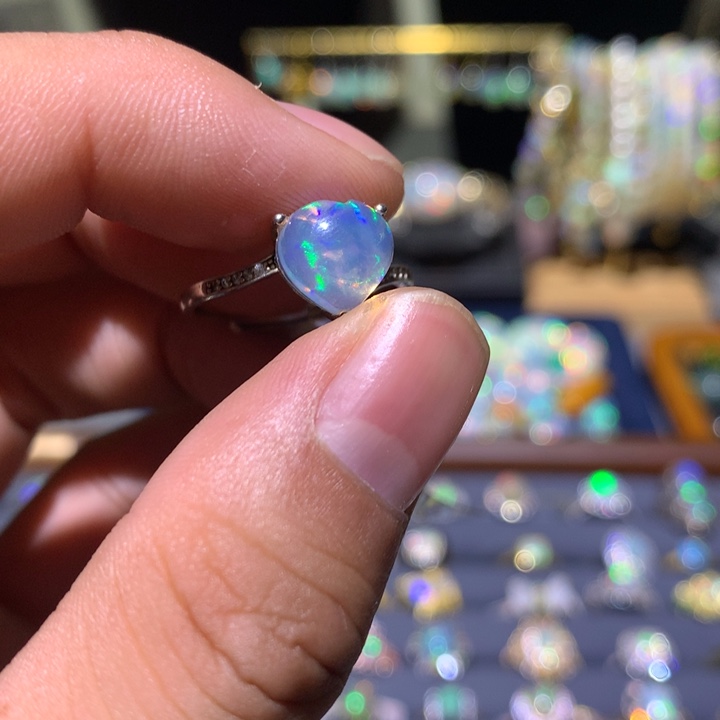 千***金欧泊银S925镶嵌欧泊戒指