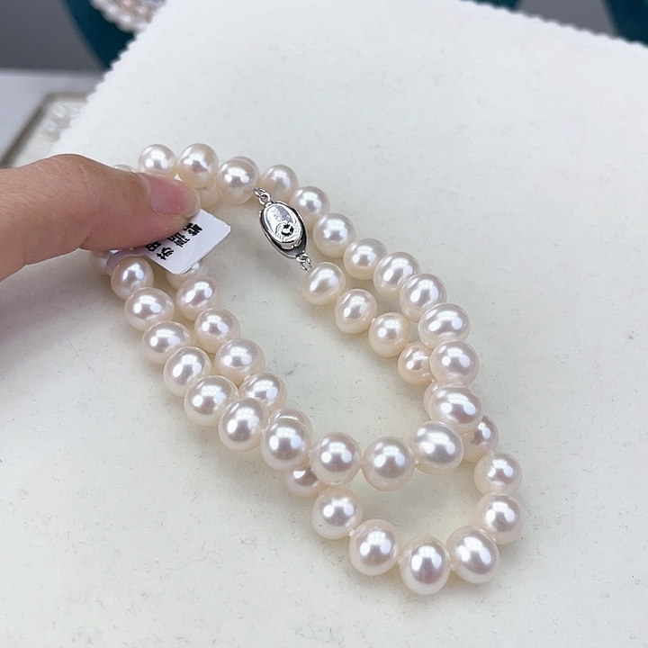 淡水珍珠颈饰银S925镶嵌9➕极光炫彩高品