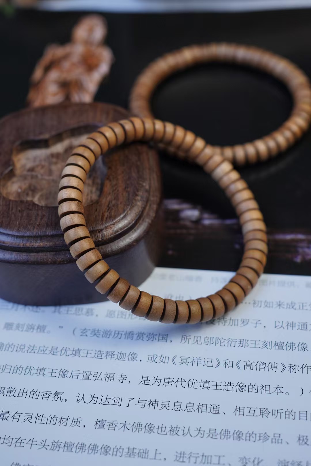 正区迈索尔老山檀黑肉老料4*7直切药片珠单圈百搭手串