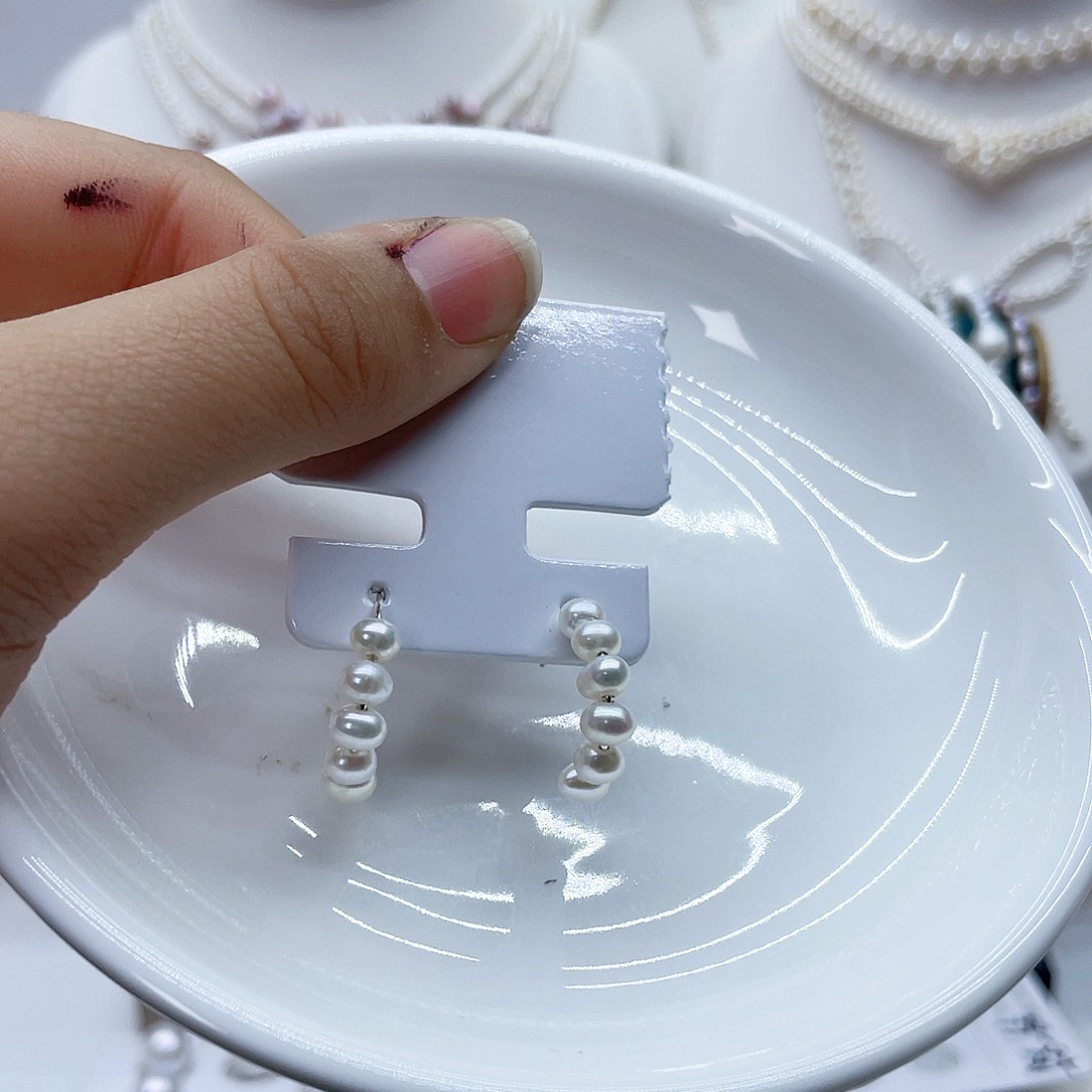 银S925镶嵌耳饰淡水珍珠没****备