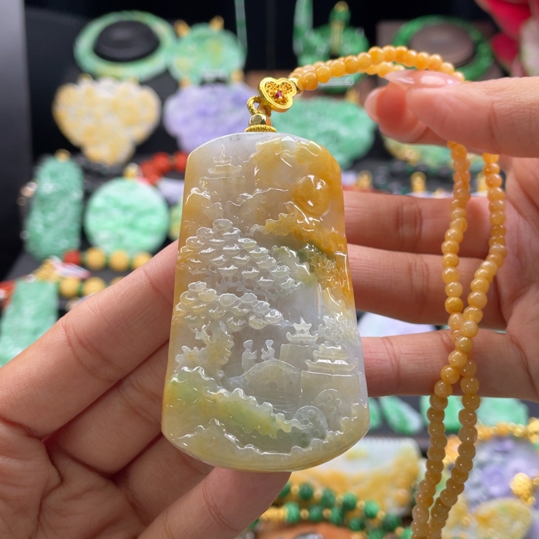 翡翠未镶嵌颈饰代编织