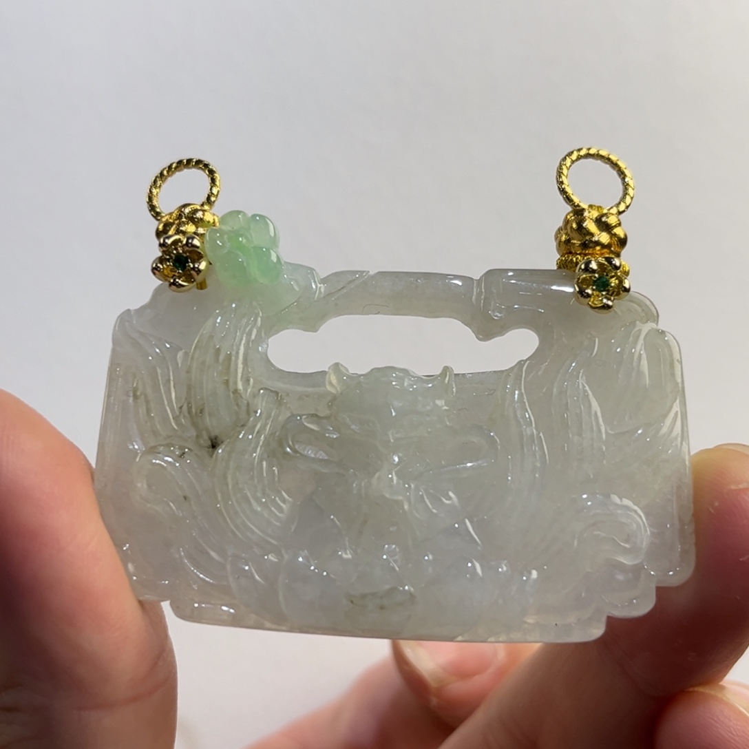 翡翠未镶嵌吊坠(赠链)代编织