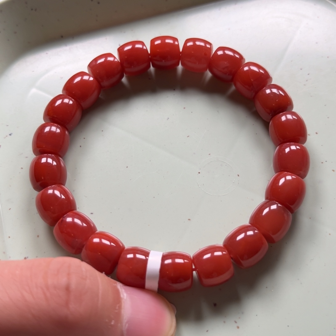 南红玛瑙直切9.5mm未镶嵌