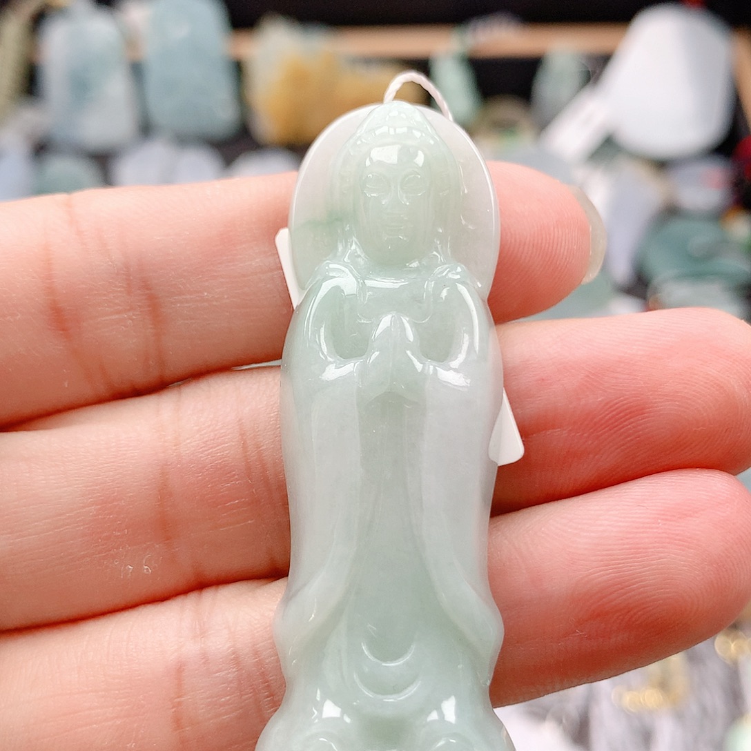 翡翠未镶嵌吊坠(不含链)11站观音