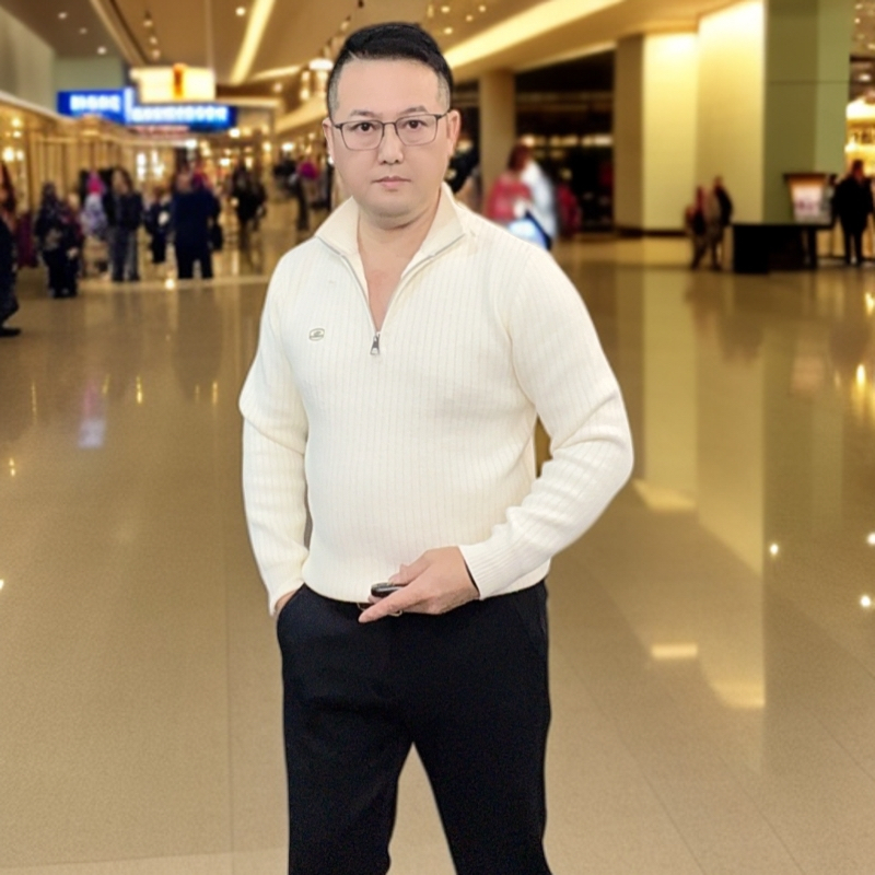 男士秋冬季半高拉链领毛衣韩版修身纯色加厚针织衫上衣