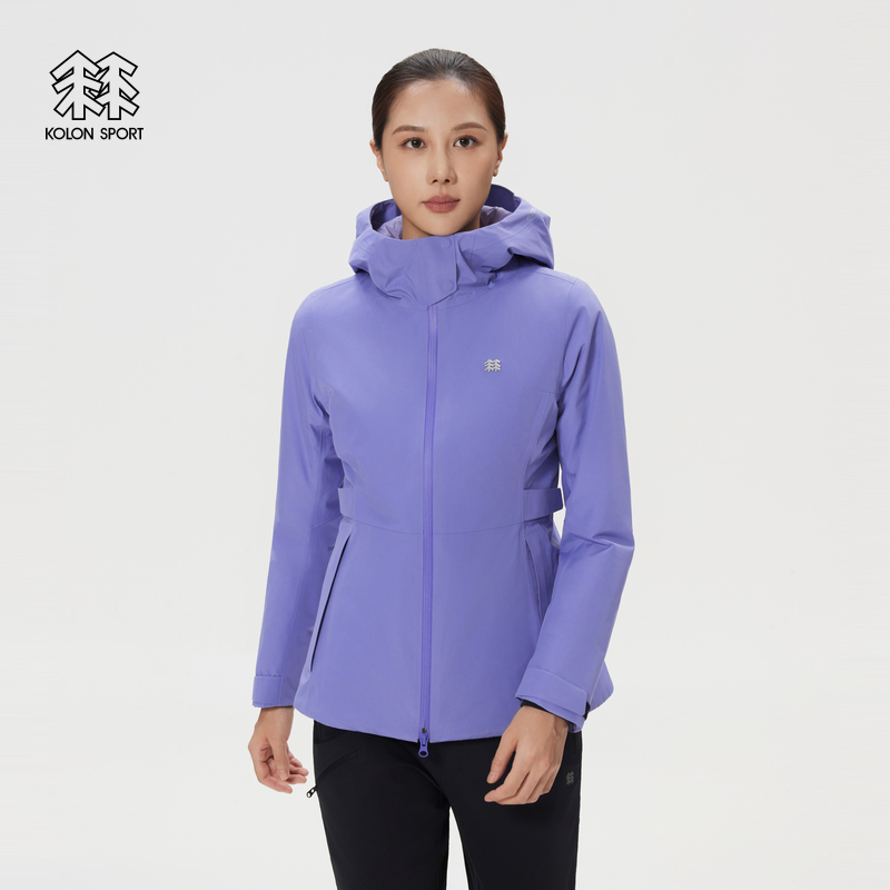 KOLON SPORT可隆冲锋衣2级透湿GTX P棉女士收腰防水加热棉服