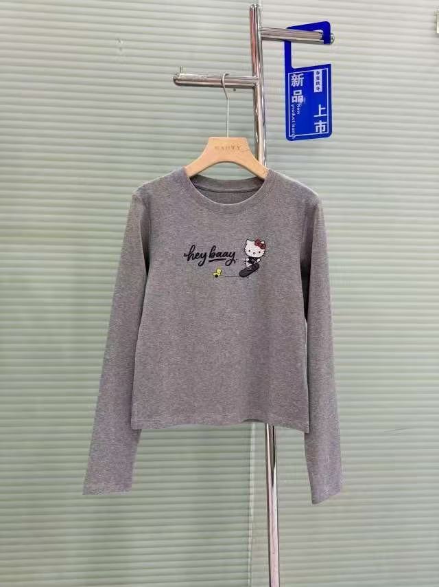 387灰色滑板猫咪长袖