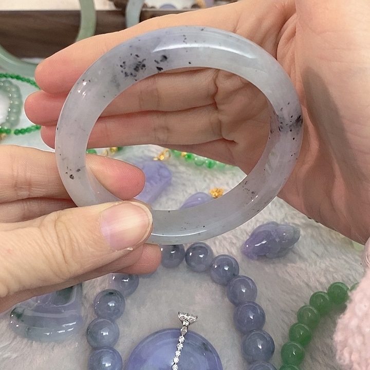 翡翠未镶嵌手镯冰乌鸡55