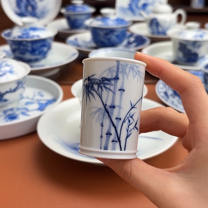杯子瓷手工手绘竹子杯子