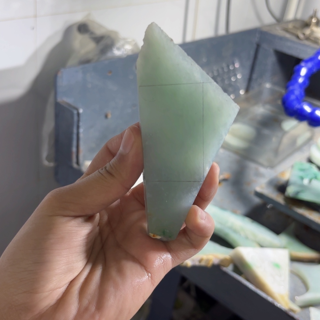 定制翡翠未镶嵌@****梦山水牌