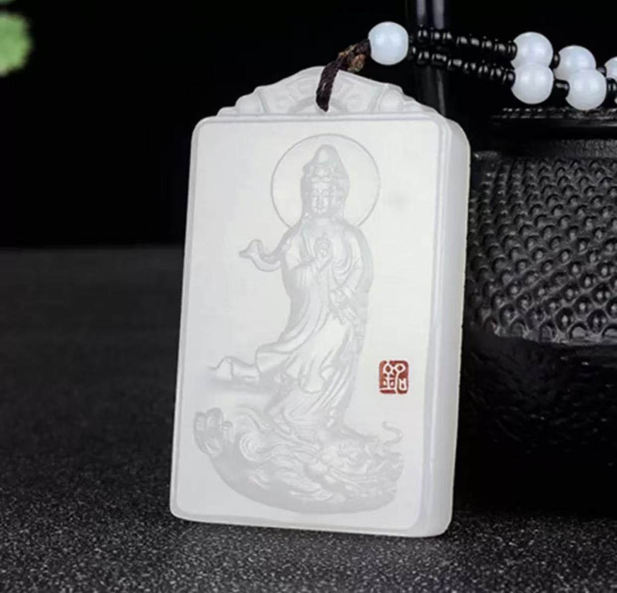 非金属珐琅项链 御龙观音