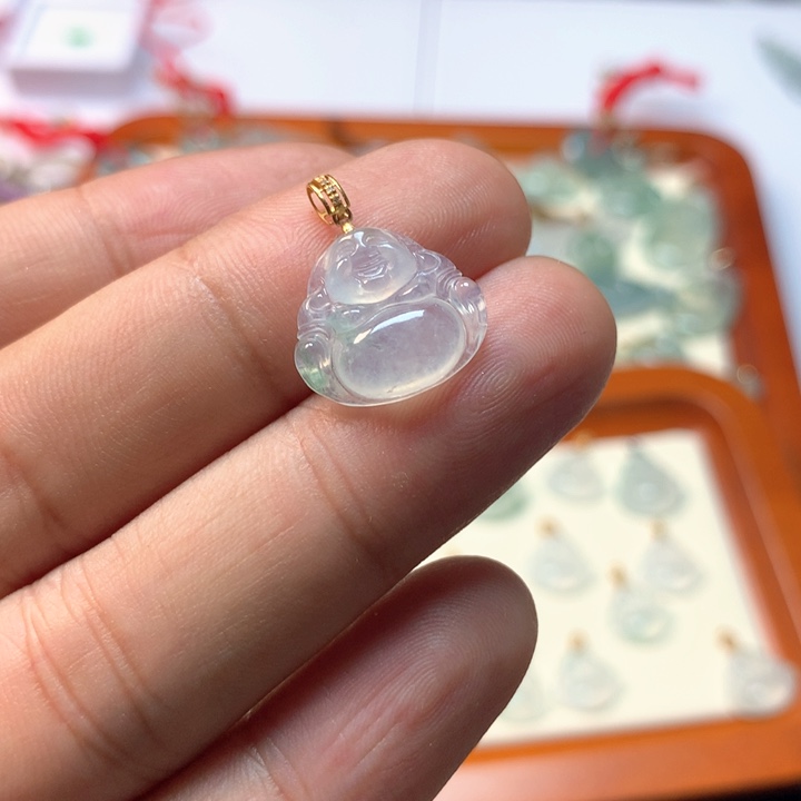 【闪购商品】翡翠18K金镶嵌吊坠(不含链)小***?佛公