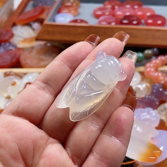 玛瑙/玉髓吊坠(赠链)未镶嵌冰**冰