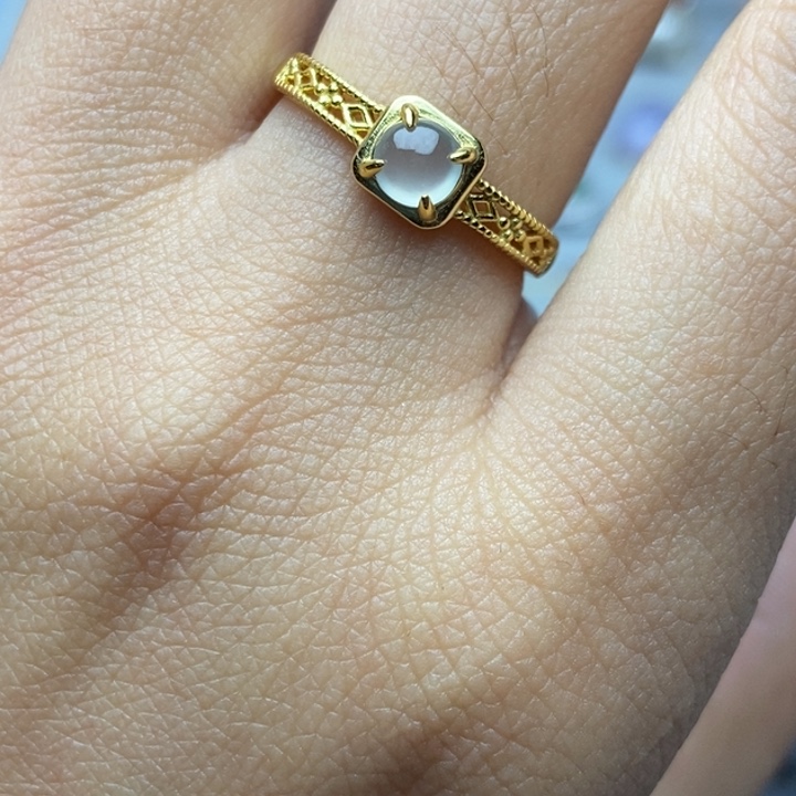 翡翠戒指银S925镶嵌戒指