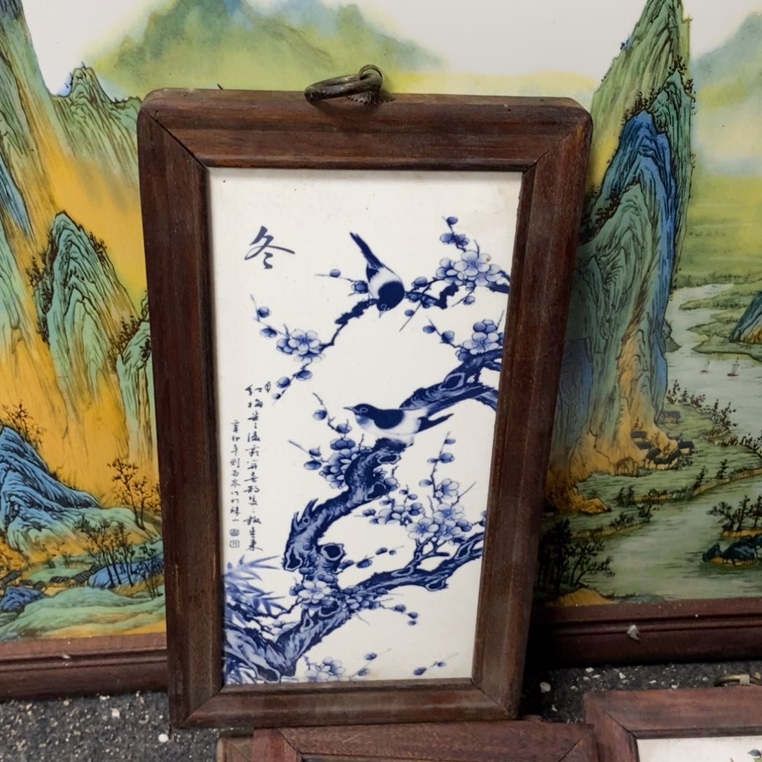 瓷片28*16*1景德镇瓷板画柴窑烧制