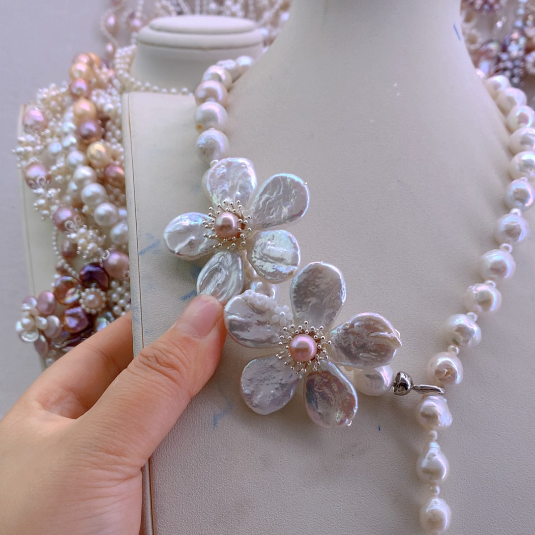 嫣***珍珠项链淡水珍珠未镶嵌