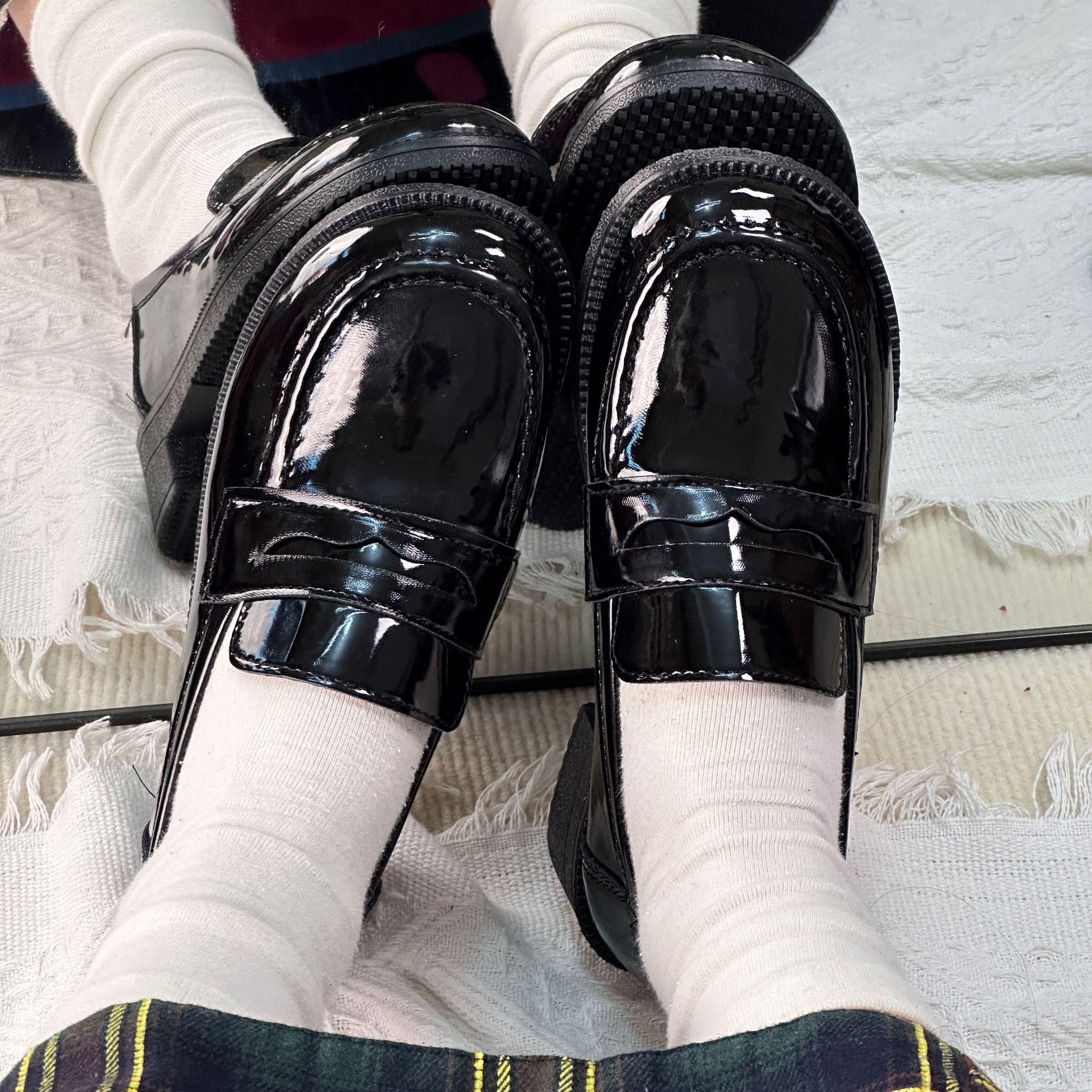 日系学院中跟校供jk制服鞋圆头粗跟小皮鞋秋季乐福鞋英伦风单鞋