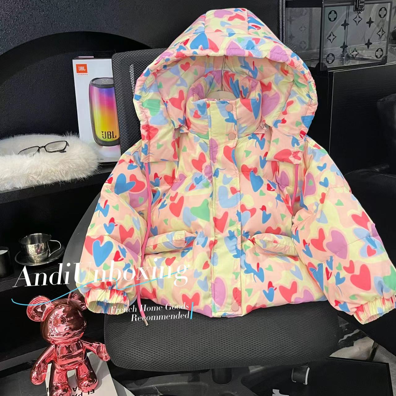 〖ANDI〗订制冬季新款女童爱心洋气连帽女宝亲子羽绒服2553