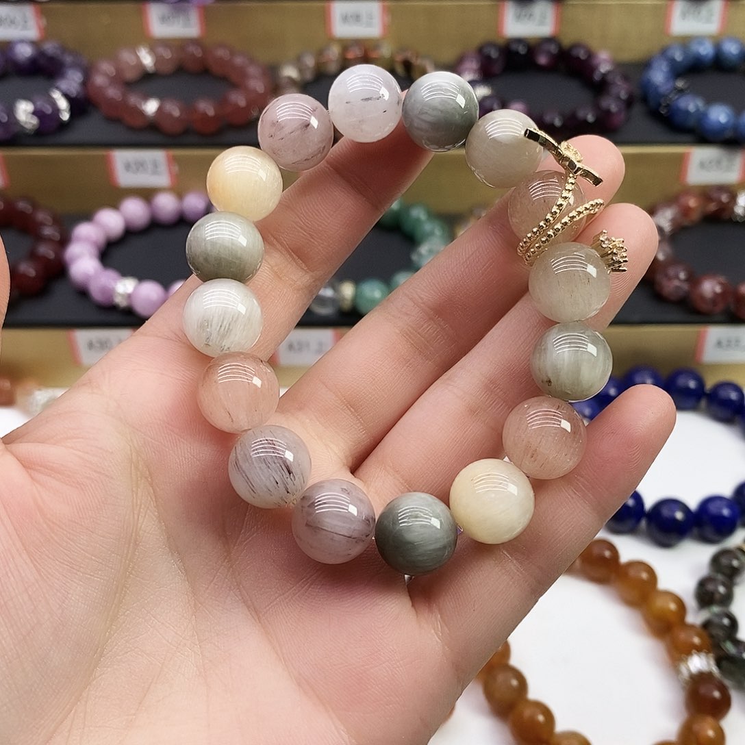 苹***福手链未镶嵌水晶彩兔毛