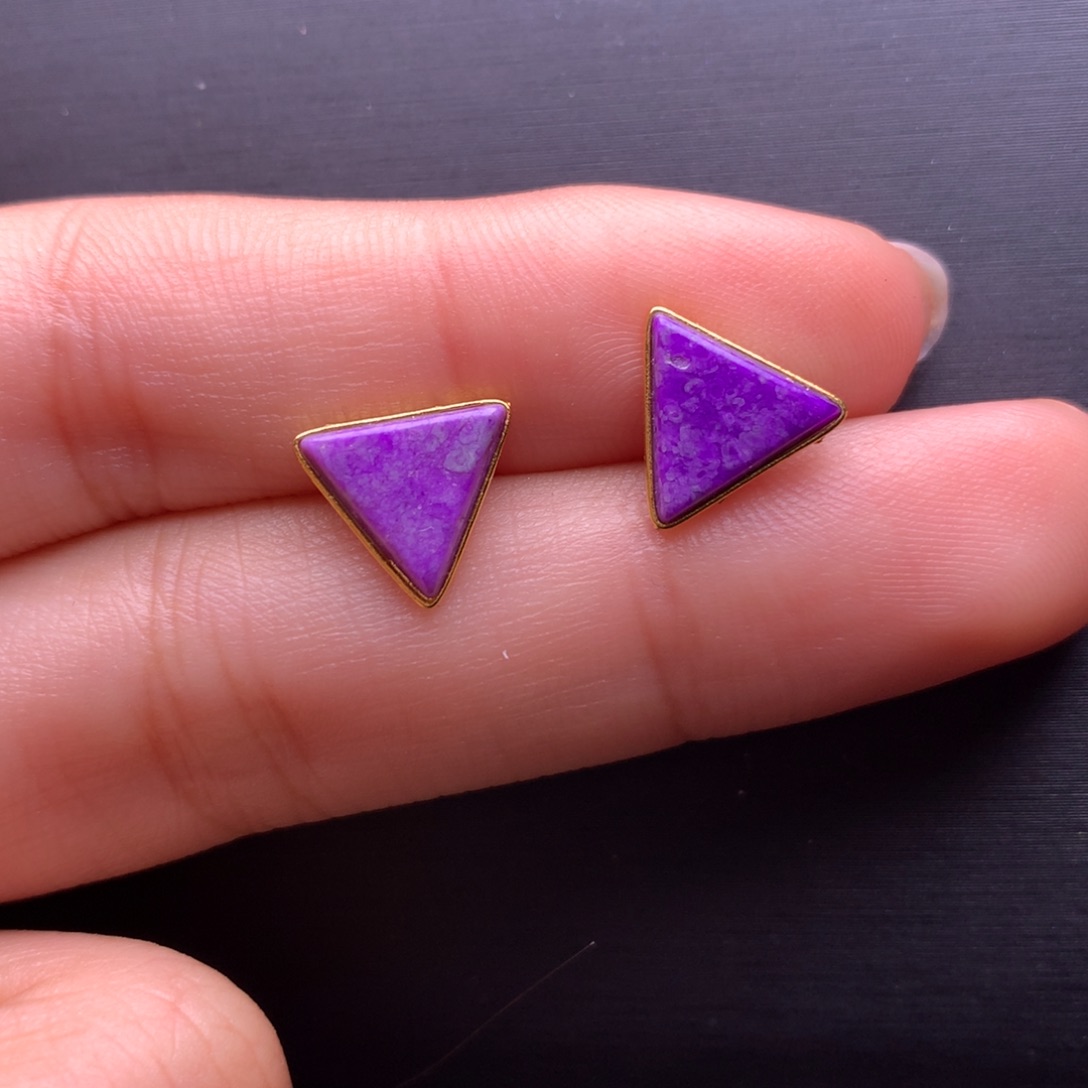 苏纪石（舒俱来）18K金镶嵌耳钉