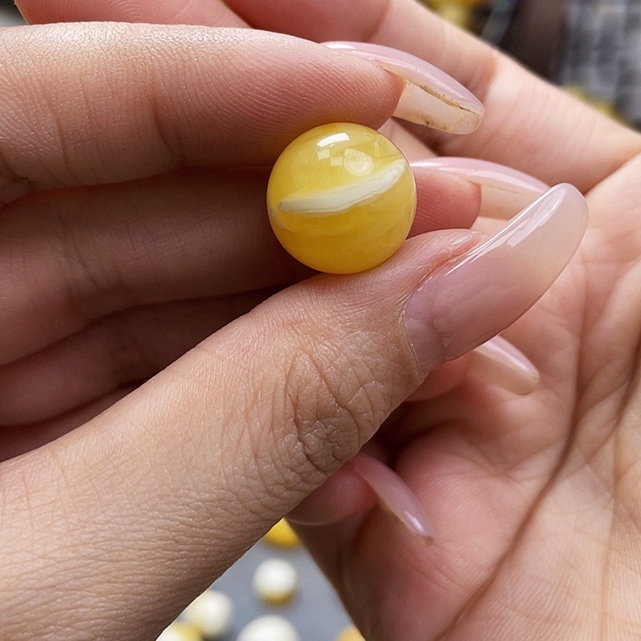 琥珀裸石未镶嵌单珠尺寸14.8mm