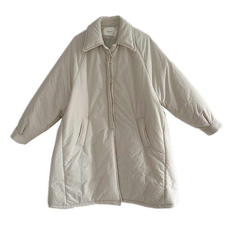 JODIE WANG 轻薄初冬简约廓形外套女中长款宽松棉服JZ 1235