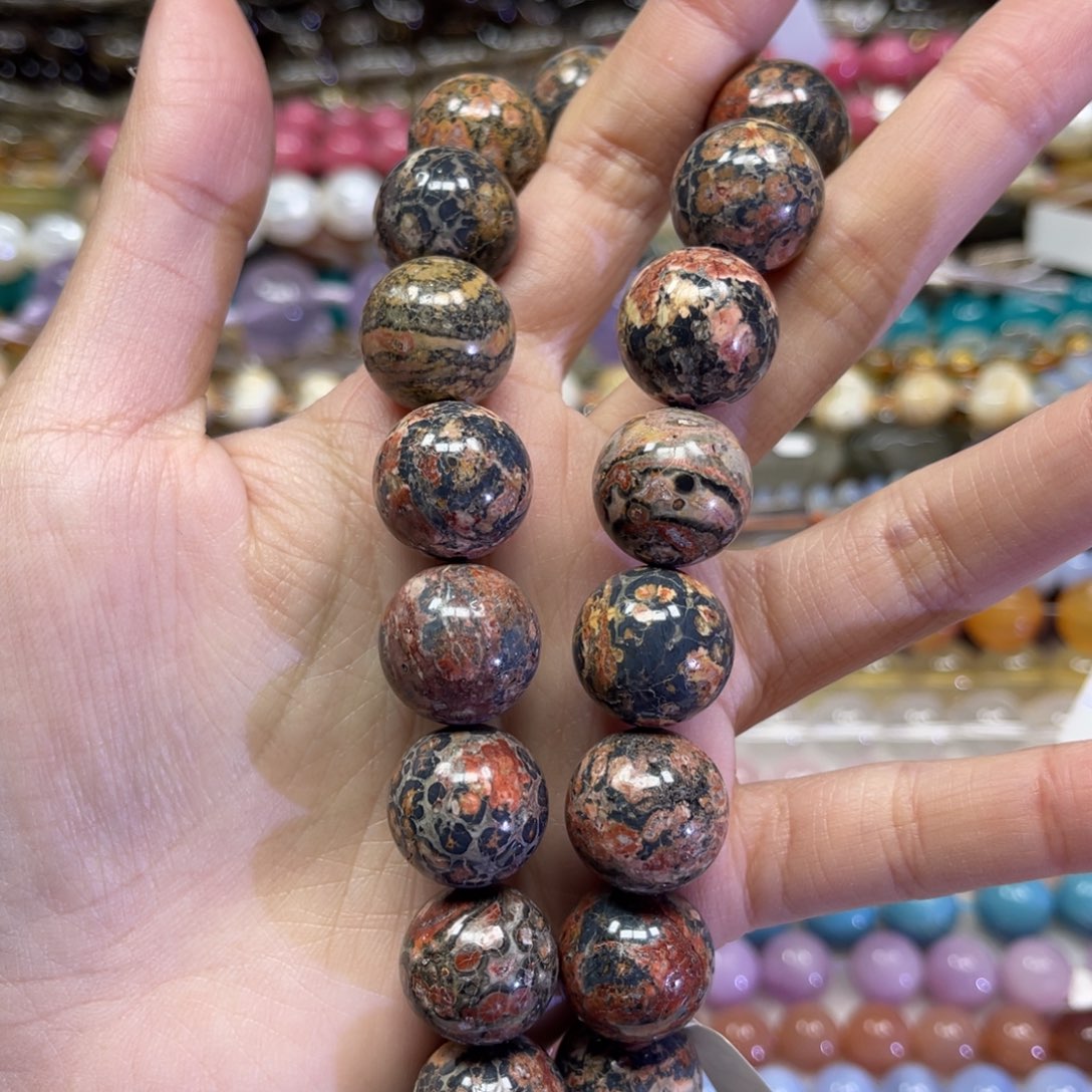 玛瑙/玉髓散珠天然豹纹玛瑙卡16长条38厘米