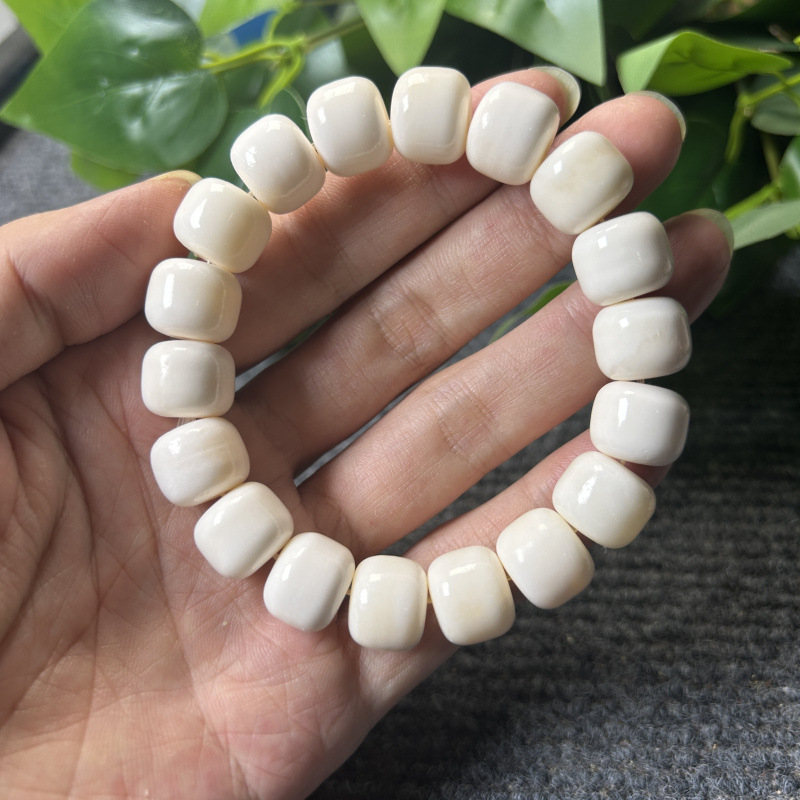 天然鹿角老型桶珠手串 鹿角手链桶形鹿骨角文玩