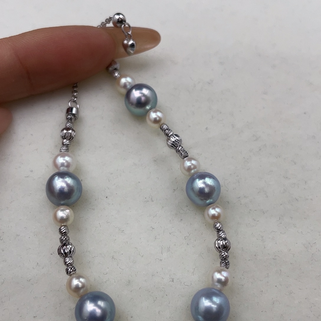 海水珍珠银S925镶嵌手绳