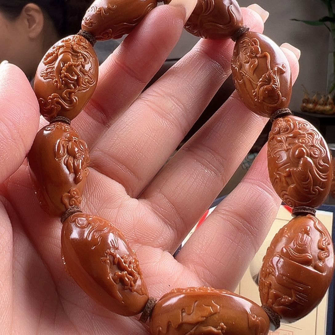 橄榄核手串/手链难****闲橄榄核雕橄榄核