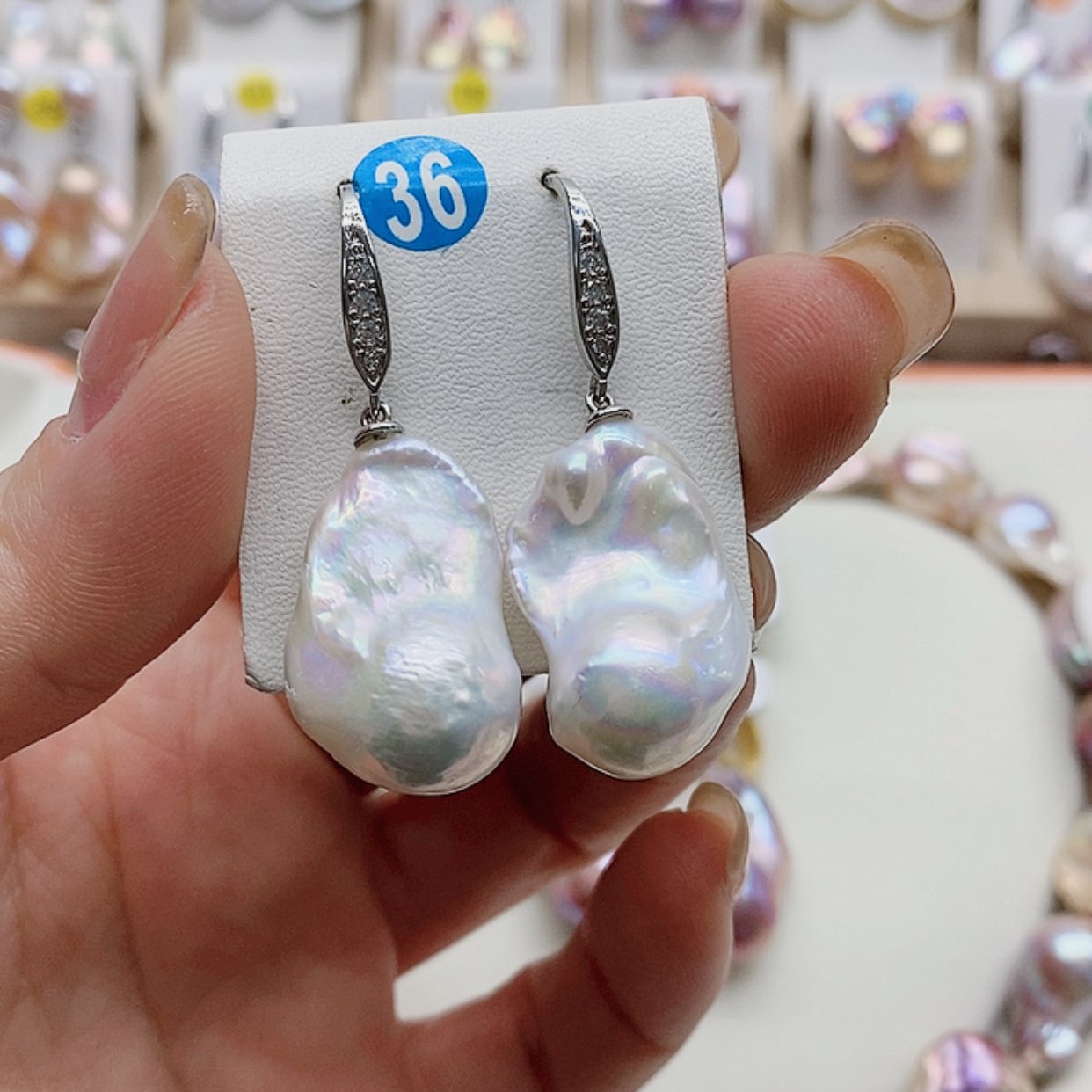 【闪购商品】淡水珍珠耳饰银S925镶嵌