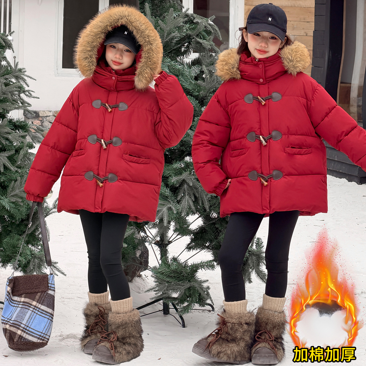  （冬款外套）女童冬款外套加棉加厚2025新款网红中大童儿童装