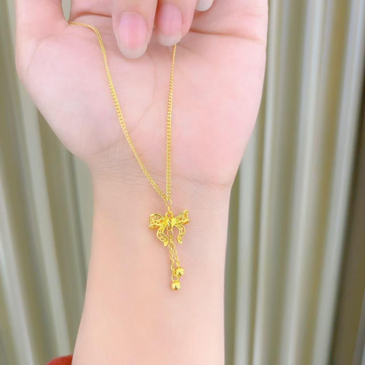 足金999花丝在逃公主黄金套链时尚百搭黄金首饰项链