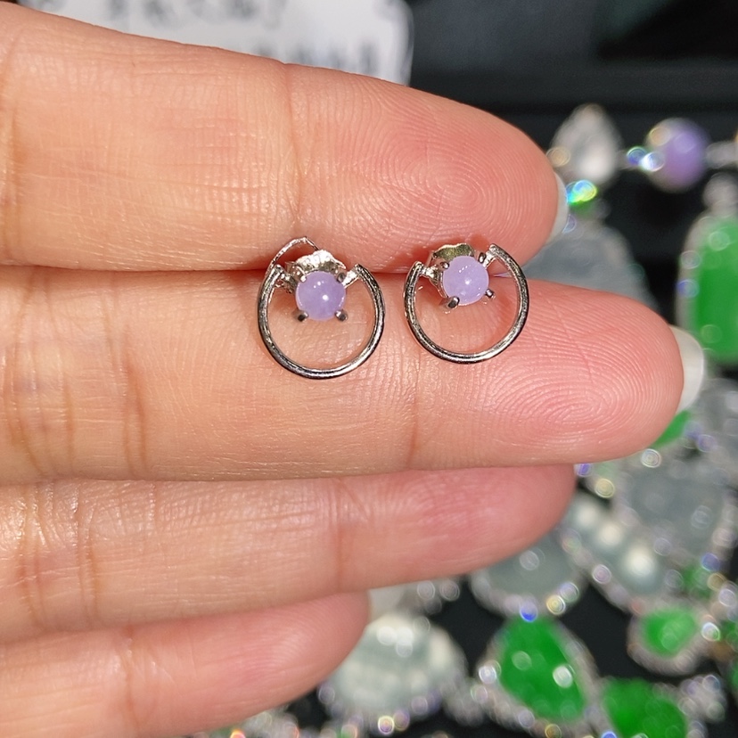 【闪购商品】翡翠耳饰未镶嵌天然翡翠