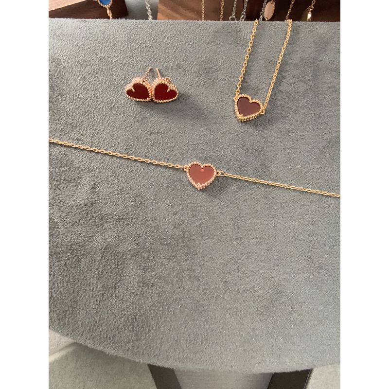 合金项链 V金高版本项链 小红心 064