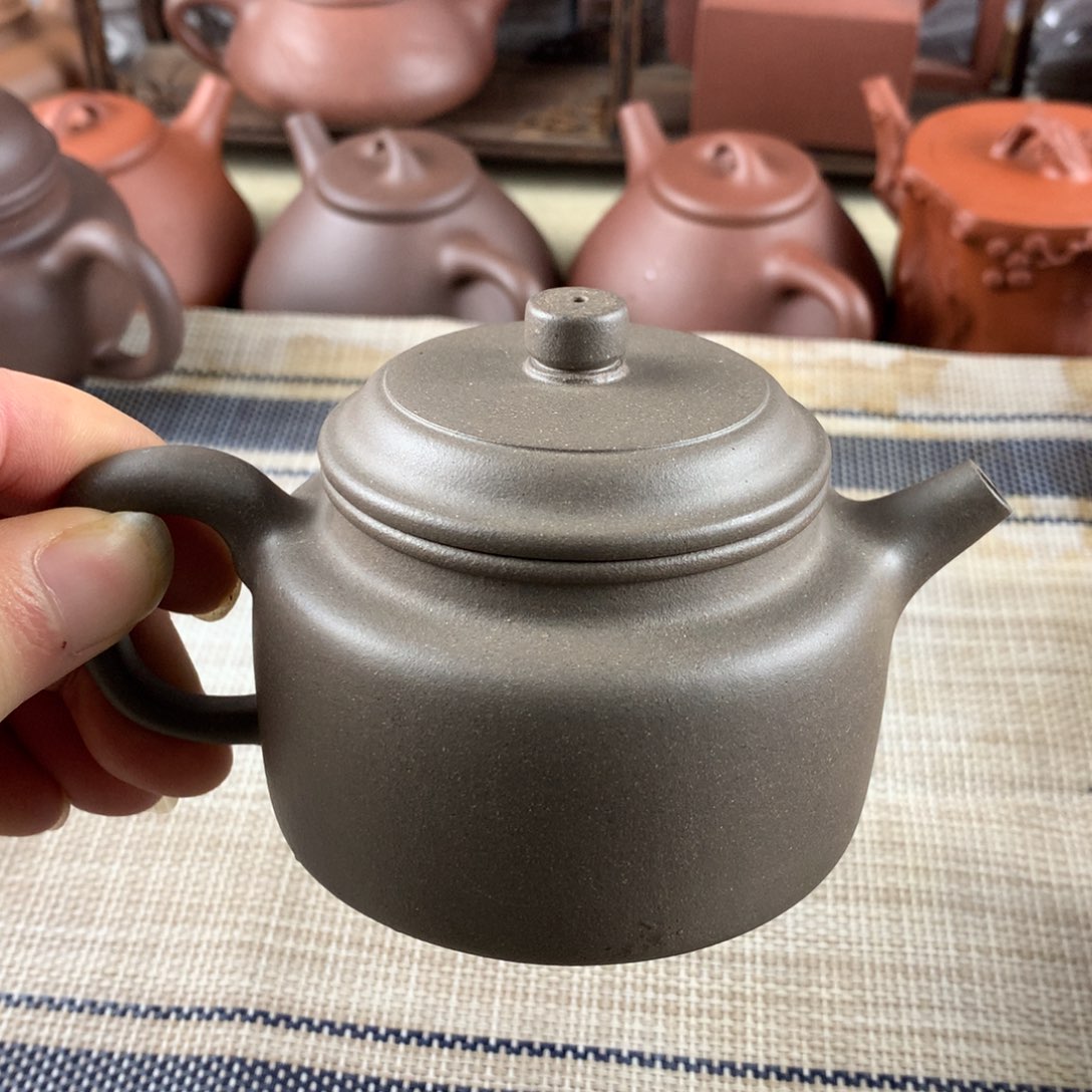紫砂茶壶黄龙山青灰紫泥